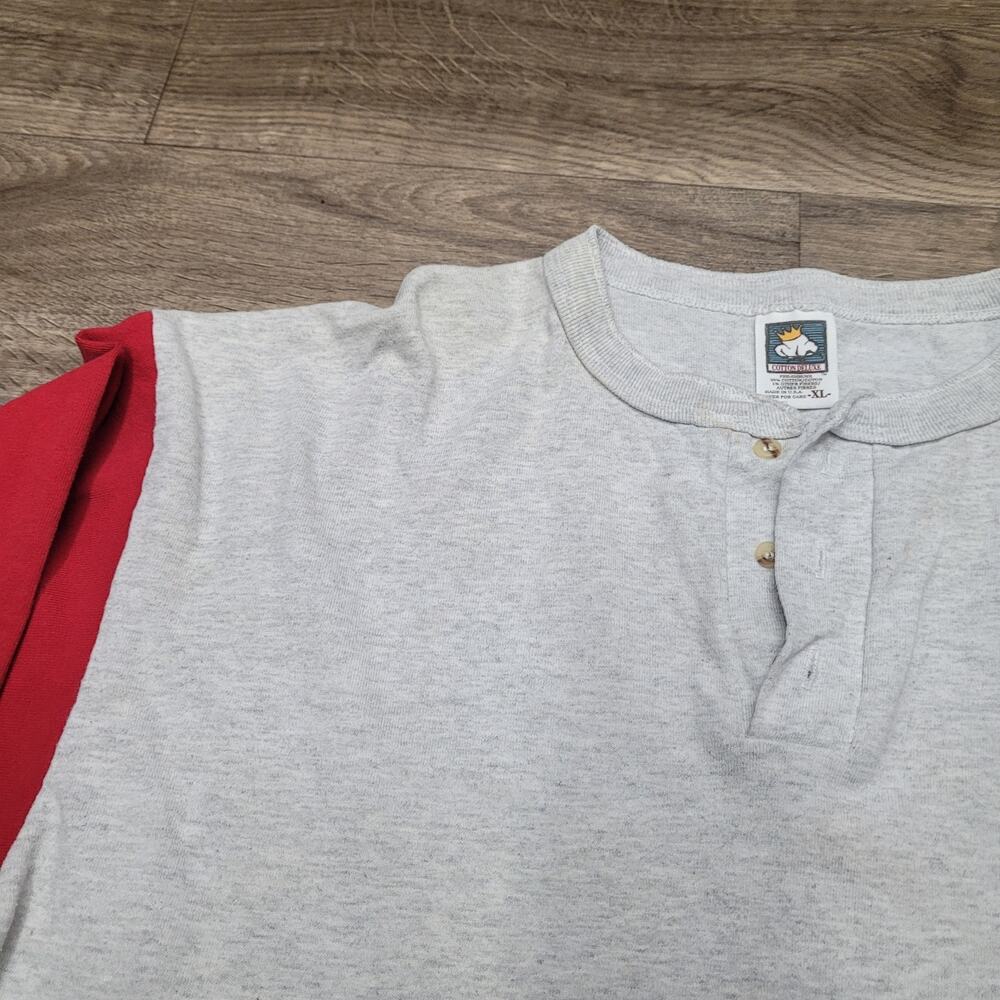 VTG Woody's Saloon Long Sleeve Henley Shirt Mens XL Gilbert MN Cotton Deluxe - Picture 4 of 11